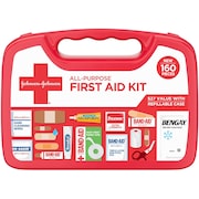 JOHNSON & JOHNSON All Purpose Compact 160-Piece First Aid Kit JOJ202045